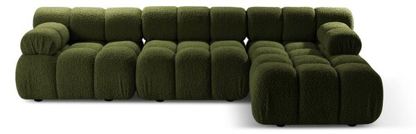 Divano angolare componibile verde in tessuto bouclé (angolo destro) Bellis - Micadoni Home