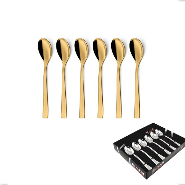 Confezione vetrina 6 pezzi caff� Etoile PVD Gold, Acciaio 18/10 lucido, spessore 4 mm, pvd oro