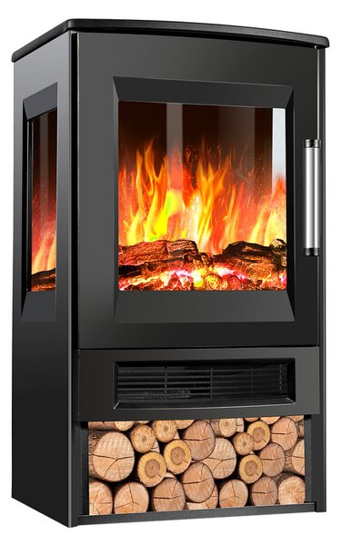 Jopassy caminetto elettrico caminetto elettrico a LED effetto fiamma in piedi funzione di riscaldamento 900W/1800W nero