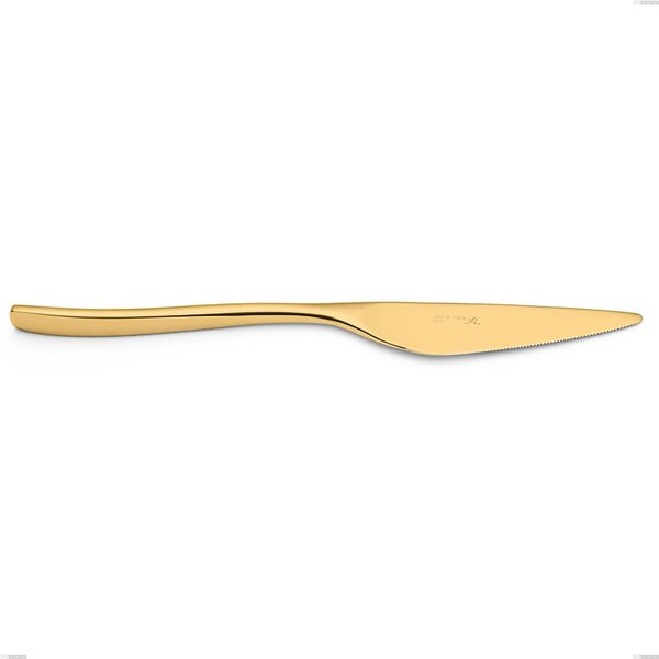 Coltello tavola Etoile PVD Gold, Acciaio 18/10 lucido, spessore 4 mm, lunghezza 235 mm, pvd oro