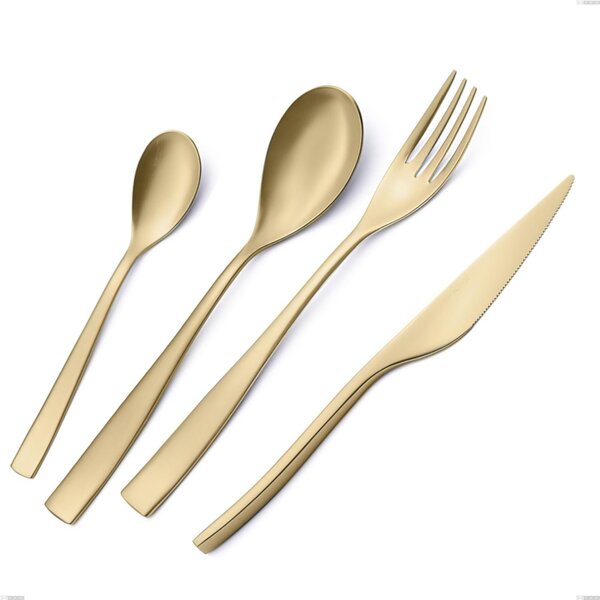 Cucchiaio tavola Etoile PVD Sabbiato Champagne, Acciaio 18/10 sabbiato, spessore 4 mm, lunghezza 220 mm, pvd champagne
