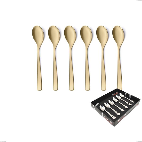 Confezione vetrina 6 pezzi moka Etoile PVD Sabbiato Champagne, Acciaio 18/10 sabbiato, spessore 4 mm, pvd champagne
