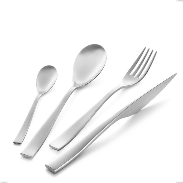Cucchiaio da servizio etoile sabbiato, Acciaio inox 18/10 18/10 (AISI304) sabbiato, lunghezza 258 mm