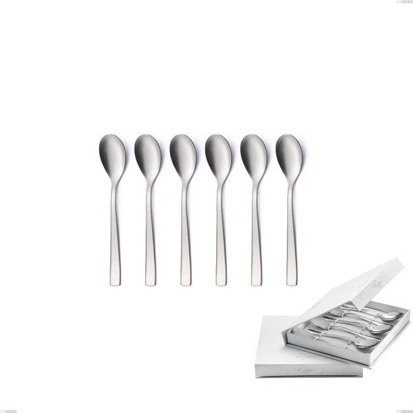 Confezione a libro 6 pezzi cucchiaini caff� etoile sabbiato, Acciaio inox 18/10 18/10 (AISI304) sabbiato