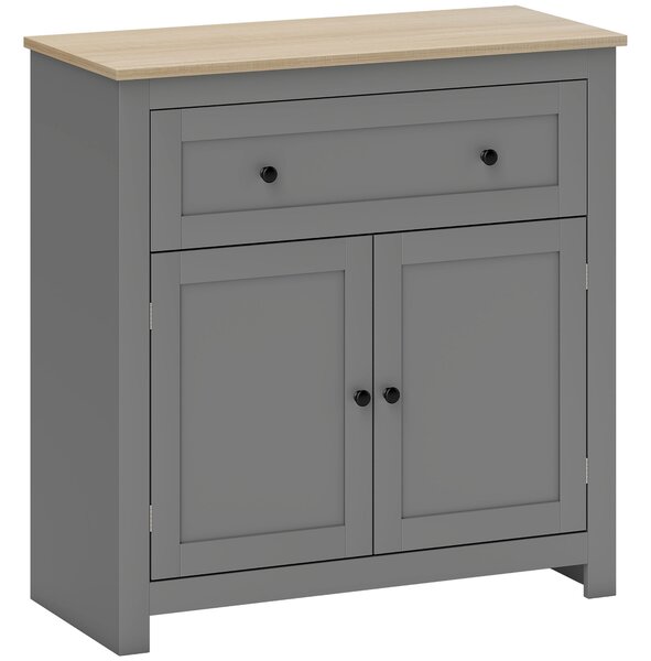HOMCOM Credenza Cucina con Cassetto e Armadietto, Mobile contenitore con Ripiano Regolabile, in Legno, 78.5x35x80 cm, Multicolore | Aosom Italy