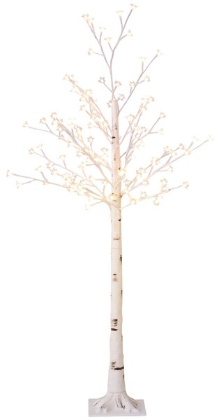 Albero Luminoso di Ciliegio Alto 150 cm con 120 Luci LED e 3 Livelli di Luminosità per Interni ed Esterni Bianco