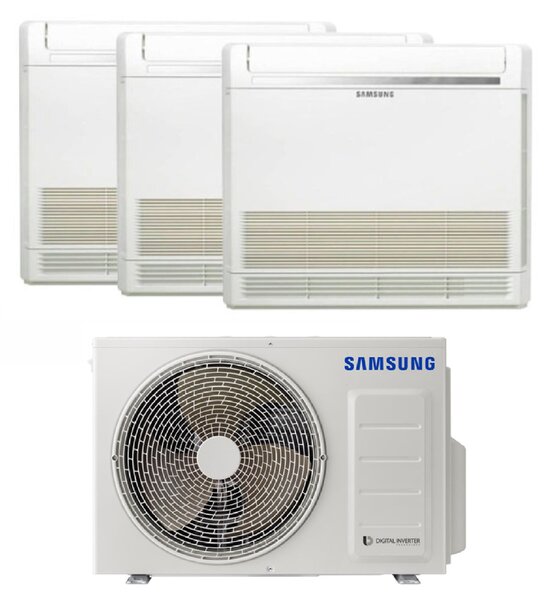 Samsung Climatizzatore Console Trial Split 9000+9000+12000 btu Condizionatore con Pompa di Calore Classe A++/A+ Comandi Wireless inclusi (Unit int
