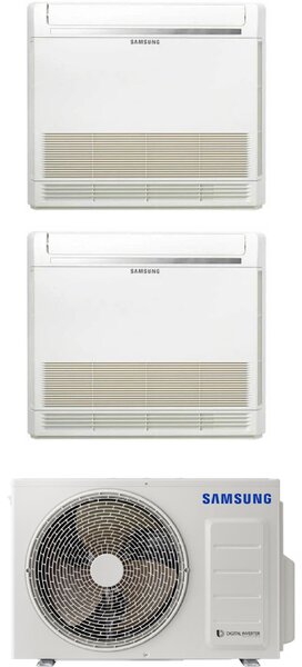 Samsung Climatizzatore Console Dual Split 12000+12000 btu Condizionatore con Pompa di Calore Classe A+++/A++ Comandi Wireless inclusi (Unit intern