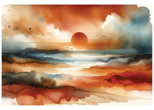 Carta da parati – Tramonto astratto ad acquerello