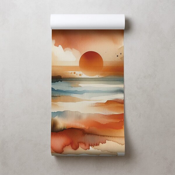 Carta da parati – Tramonto astratto ad acquerello