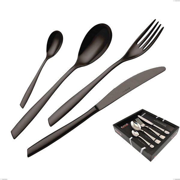 Confezione vetrina 24 pezzi Eleven PVD Black, Acciaio inox 18.10, spessore 2,5 mm