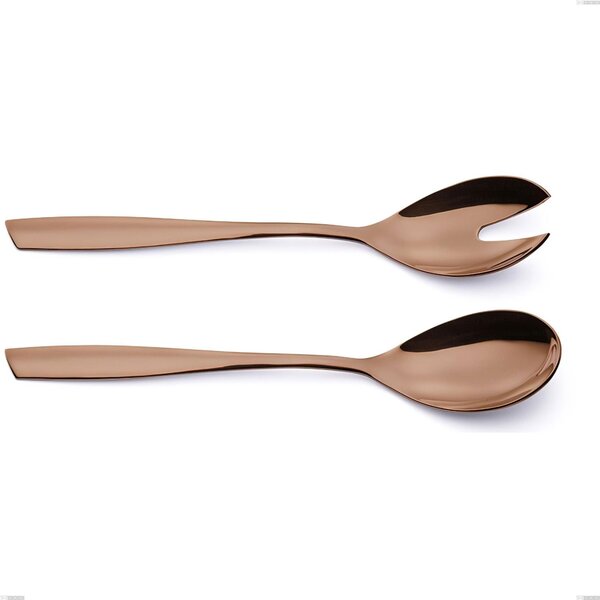 Coppia insalata ELeven PVD Chocolate, Acciaio 18/10 lucido, spessore 2.5 mm, lunghezza 253 mm, PVD chocolate