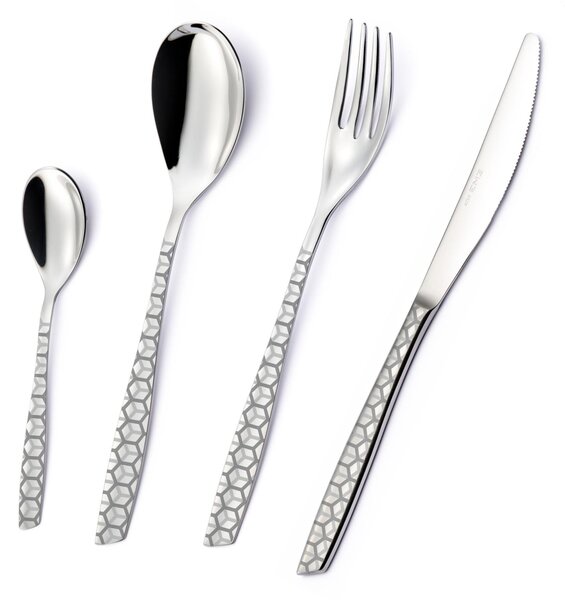 Confezione vetrina 7 pezzi dolce eleven exa, Acciaio inox Aisi 304 Acciaio lucido disegno laser, spessore 2.5mm