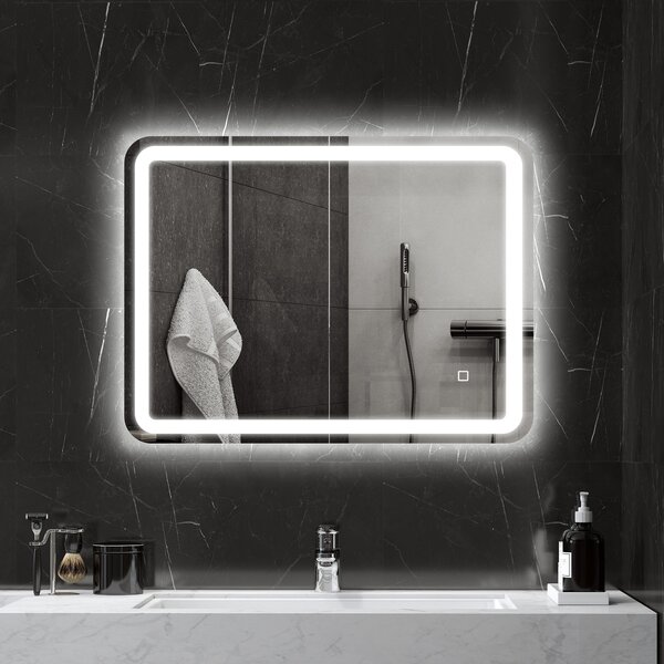 HOMCOM Specchio Bagno LED Touch con Luce Dimmerabile, a 3 Temperature e Antiappannamento, 60x80 cm | Aosom Italy