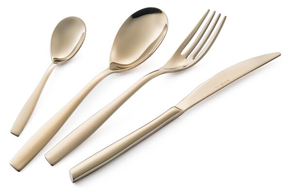 Servizio Posate ELEVEN ROSE' Brunita Lucida 24 pezzi acciaio inox 18.10 AISI304 2.5 mm in Confezione vetrina