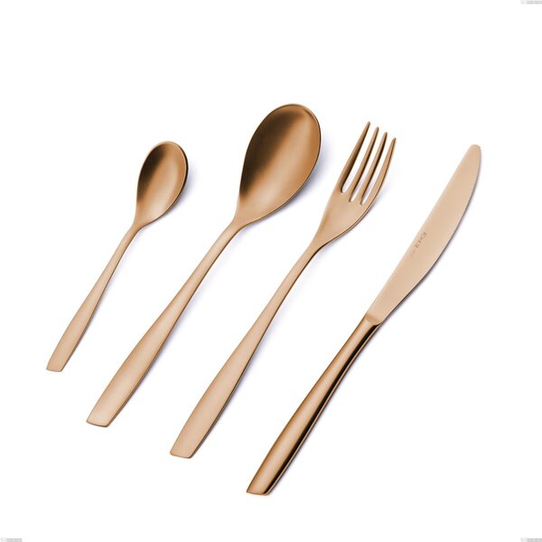 Cucchiaio tavola Eleven rose brunita lucida , Acciaio inox 18-10, AISI 304 Brunito Lucido, spessore 2,5 mm mm, lunghezza 220 mm