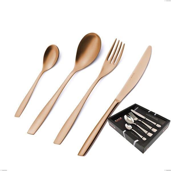 Confezione vetrina 24 pezzi Eleven rose brunita lucida , Acciaio inox 18/10 (AISI 304), spessore 2,5 mm
