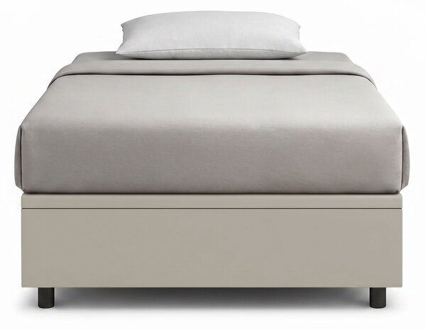 Letto Singolo Contenitore Imbottito 80x190 cm Similpelle Tortora BoxMax