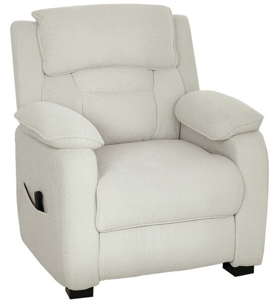 HOMCOM Poltrona Reclinabile 150° con Poggiapiedi, Telecomando e Tasca Laterale, Sedia Elettrica in Effetto Velluto, 86x90x103 cm, Beige | Aosom Italy
