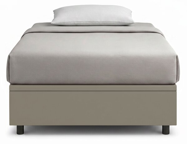 Letto Singolo Contenitore Imbottito 80x190 cm Similpelle Cappuccino BoxMax