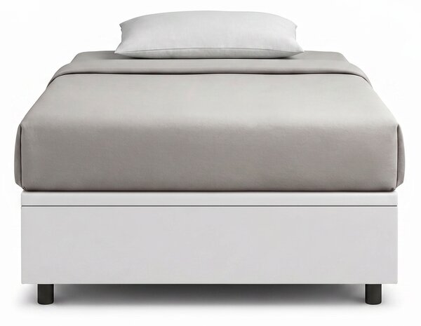 Letto Singolo Contenitore Imbottito 80x190 cm Similpelle Bianco BoxMax