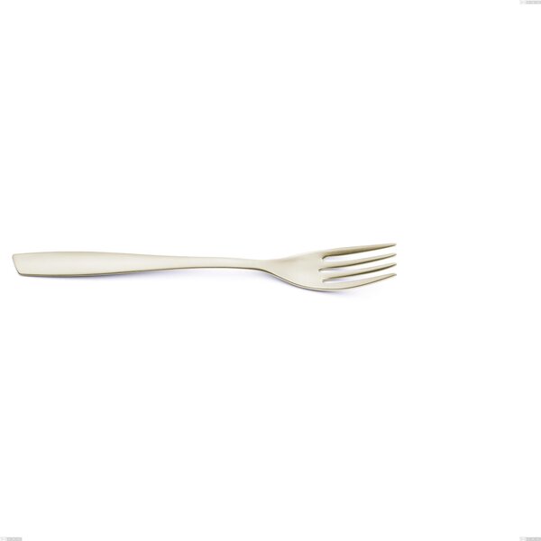 Forchetta tavola Eleven PVD Champagne, acciaio 18/10 sabbiato, spessore 2.5 mm, lunghezza 220 mm, pvd champagne