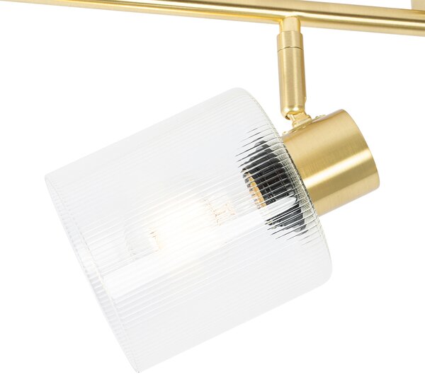 Faretto da soffitto dorato con vetro 4 luci orientabili - Laura