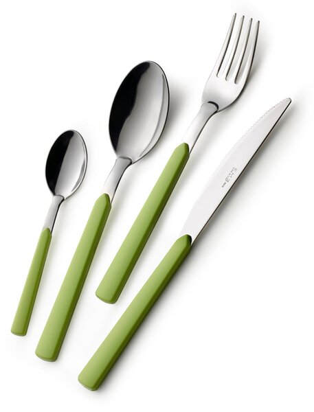 Servizio Posate Colorate 16 pezzi FAST 4 Coltello 4 Forchetta 4 Cucchiaio 4 Cucchiaino caff� (4 posti tavola ) colore Verde