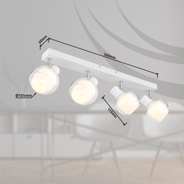 Globo 54309-4W - Faretto TOKKI 4xE14/40W/230V bianco