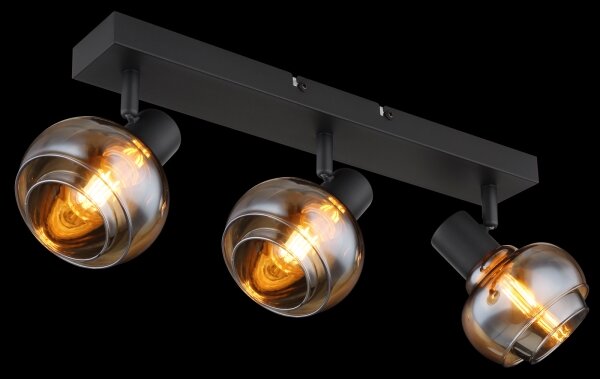 Globo 54309-3B - Faretto da soffitto TOKKI 3xE14/40W/230V nero