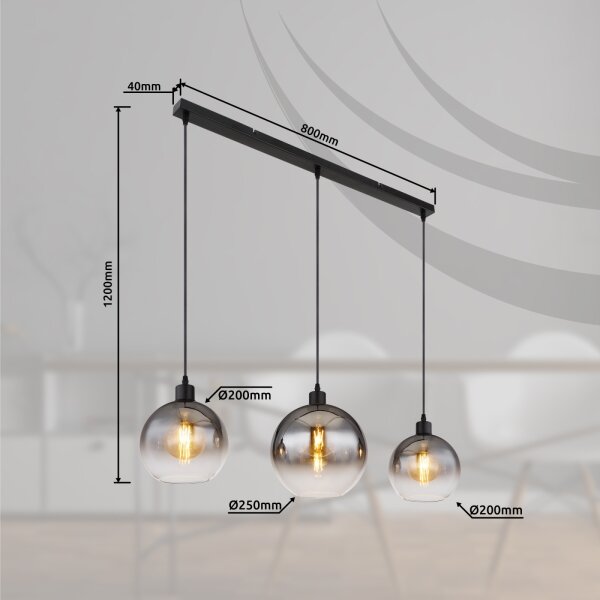 Globo 58227-3HB - Lampadario a sospensione con cavo NEWCASTLE 3xE27/60W/230V