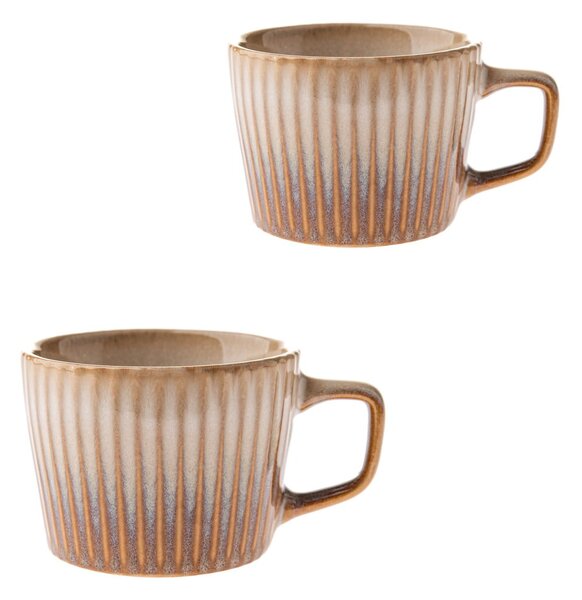 Tazze in set per cappuccino beige in ceramica 2 pz 190 ml Tone – Dakls