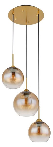 Globo 15788-3H - Lampadario sospeso JAMESSA con cavo, 3x E27/60W/230V, ottone