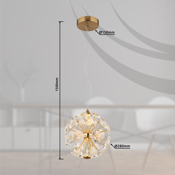 Globo 16047H - Lampadario LED a sospensione su cavo VIRINA LED/12W/230V 3000K dorato