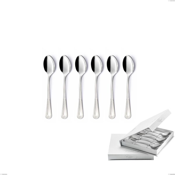 Confezione a libro 6 pezzi cucchiaini caff� Firenze, Acciaio inox 18.10 (Aisi304) , spessore 2.5 mm