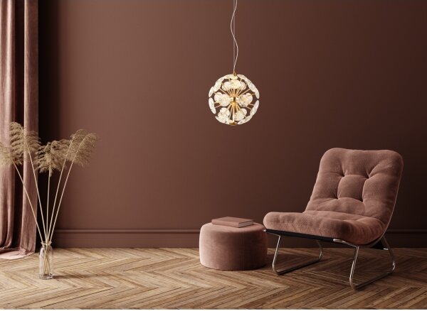 Globo 16047H - Lampadario LED a sospensione su cavo VIRINA LED/12W/230V 3000K dorato