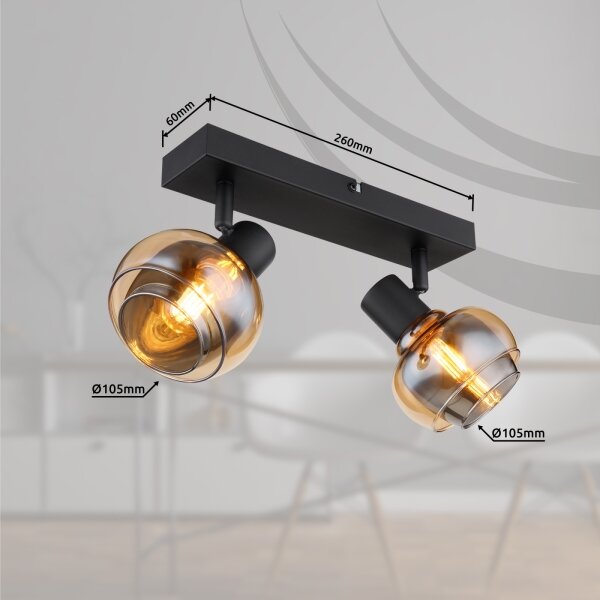 Globo 54309-2B - Faretto TOKKI 2xE14/40W/230V nero