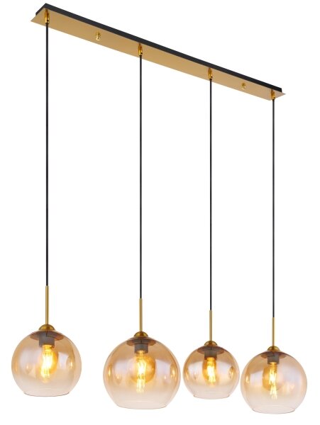 Globo 15788-4H - Lampadario sospeso su cavo JAMESSA 4xE27/60W/230V ottone