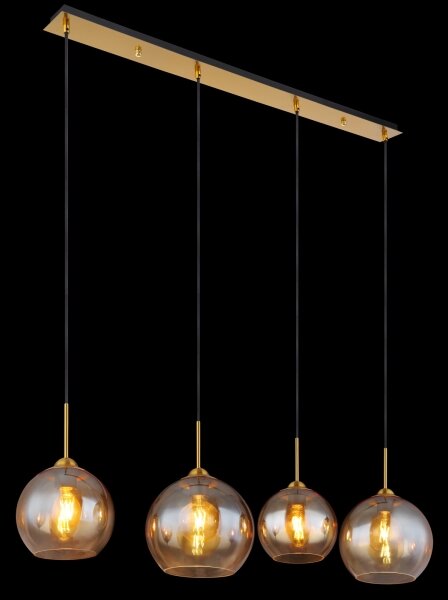 Globo 15788-4H - Lampadario sospeso su cavo JAMESSA 4xE27/60W/230V ottone