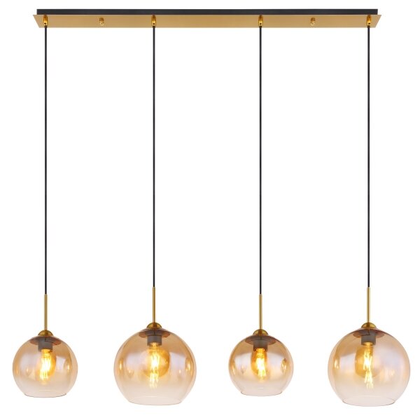 Globo 15788-4H - Lampadario sospeso su cavo JAMESSA 4xE27/60W/230V ottone