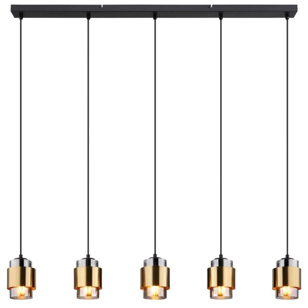 Globo 15560-5H - Lampada a sospensione MILLEY su cavo 5xE27/40W/230V nero/ottone