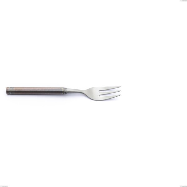 Forchetta dolce Fuoco, Acciaio inox 18.10 (AISI304),lunghezza 170 mm, manico in tubolare d'acciaio sabbiato e brunito