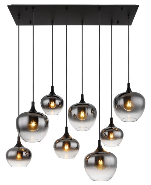 Globo 15548-8H - Lampadario sospeso su cavo MAXY 8xE27/40W/230V nero