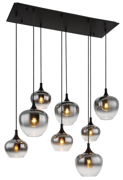 Globo 15548-8H - Lampadario sospeso su cavo MAXY 8xE27/40W/230V nero