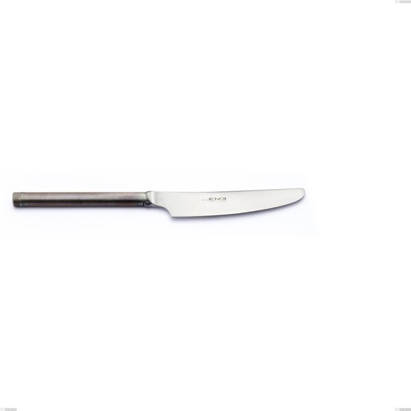 Coltello frutta Fuoco, Acciaio inox 18.10 (AISI304), lunghezza 205 mm,manico in tubolare d'acciaio sabbiato e brunito