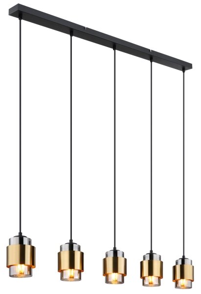 Globo 15560-5H - Lampada a sospensione MILLEY su cavo 5xE27/40W/230V nero/ottone