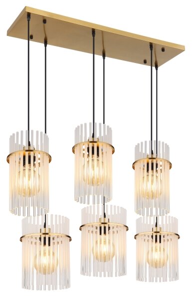 Globo 15698-6HM - Lampadario a sospensione con cavo GORLEY 6xE27/60W/230V oro