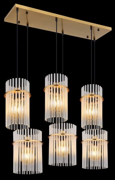 Globo 15698-6HM - Lampadario a sospensione con cavo GORLEY 6xE27/60W/230V oro