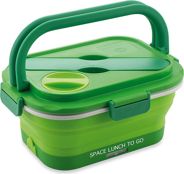 MACOM Scaldavivande Elettrico Portavivande Pieghevole Salvaspazio con posate colore Verde - 865 Space Lunch to Go