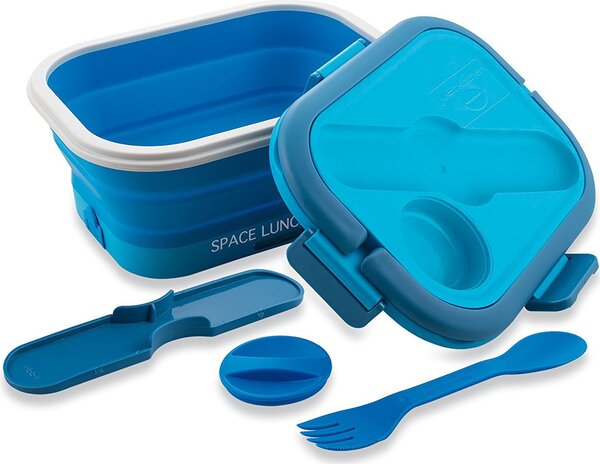 MACOM Scaldavivande Elettrico Portavivande Pieghevole Salvaspazio con posate colore Blu - 864 Space Lunch to Go